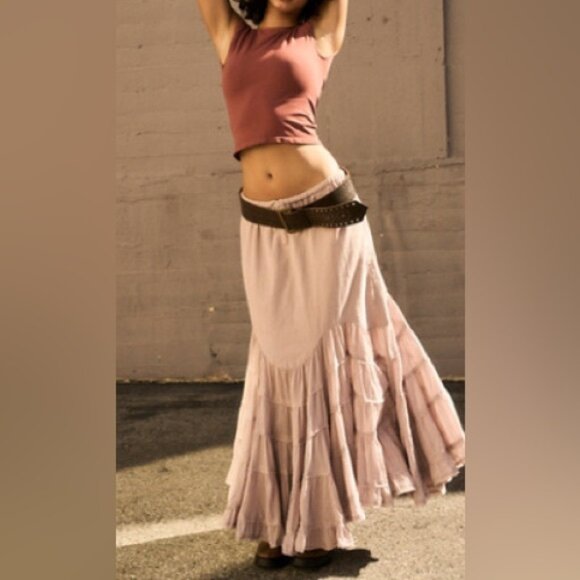 FREE PEOPLE LIKE A MERMAID MAXI SKIRT IN PINK SP NEW - Picture 6 of 6